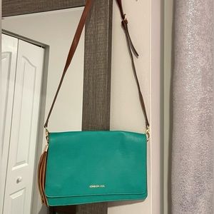 London Fog Turquoise Green Crossbody Purse